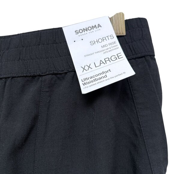 SONOMA Shorts Size XXL Womens Rayon Elastic Waist Black Pull On NWT - Picture 3 of 6